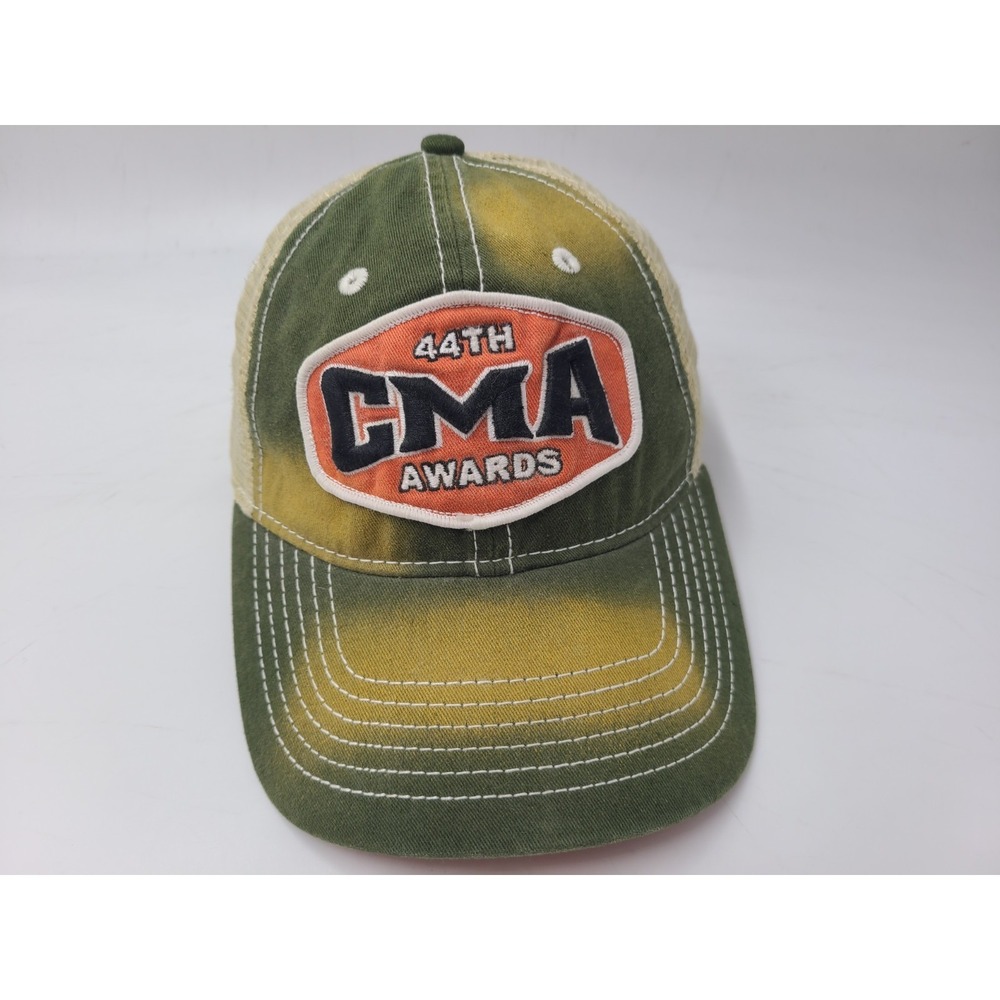 44th CMA Awards Distressed Mesh Trucker Snapback Hat Cap Music Men Green Yellow